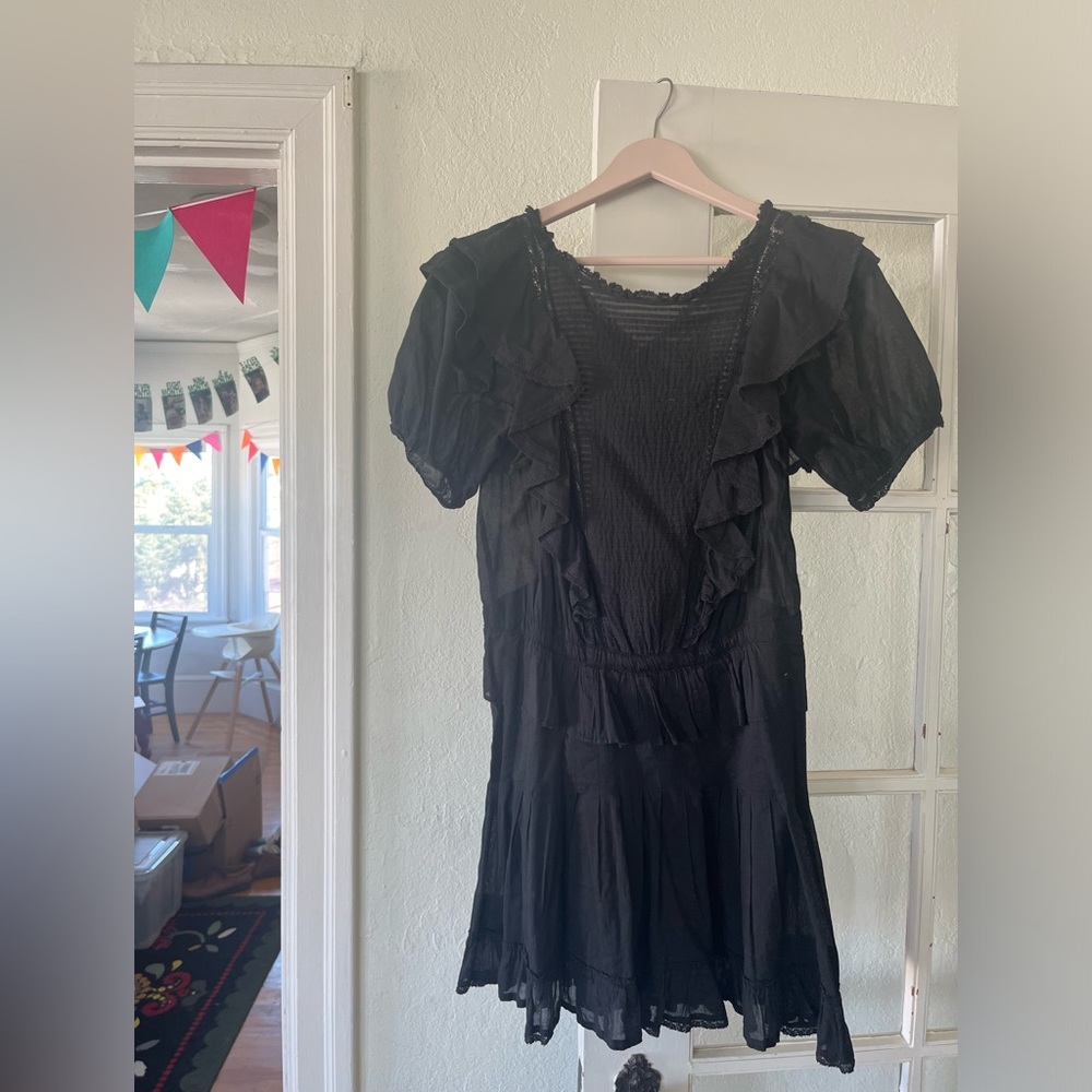 Isabel Marant Etoile Black Naoko Puff Sleeve Dress Sz 6